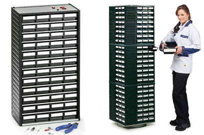 Set: Storage bin cabinet stand 12-550 ESD