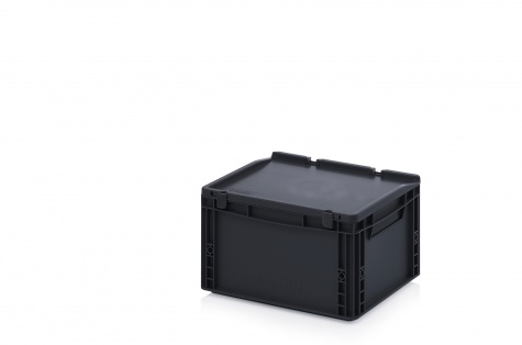 ESD Euro container with hinge lid