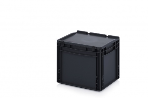 ESD Euro container with hinge lid