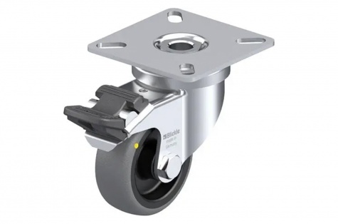 ESD furniture wheel, plate mounting, brake, Ø 50 x 19 mm