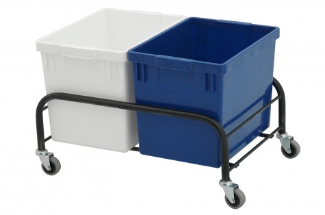 Trolley for two sorting trash bins