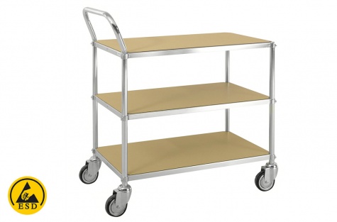 ESD table trolley 3 shelves
