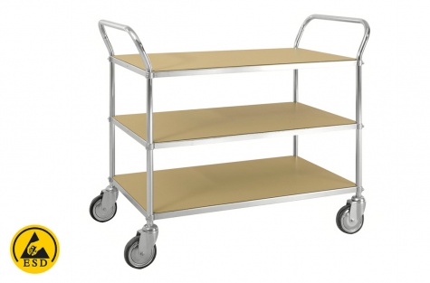 ESD table trolley 3 shelves