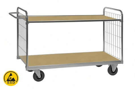 ESD shelf trolley, 2 shelves