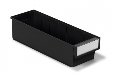 Shelf bin 132x400x100 Black ESD