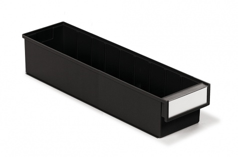 Shelf bin 132x500x100 Black ESD