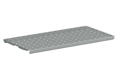 Perforated steel shelf 600 x 300 mm, silver effect