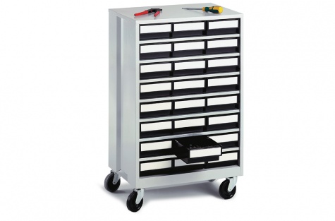 Set: ESD storage bin cabinet 2440 ESD + wheels