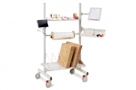 Trolley set for storage of packaging materials