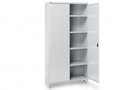 Shelving cabinet 100/40/200, 4 shelves grey doors