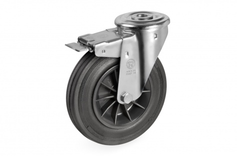 S52 Bolt hole, swivel wheel, with brake, 65-225kg