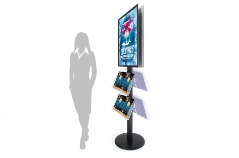 Double-sided infostand with brochure holder
