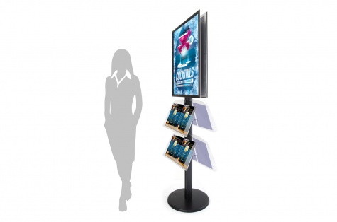 Double-sided infostand with brochure holder – B1, black